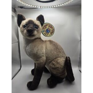 Vintage Siamese Cat 13" Plush Tiger Tale Toys Stuffed Animal NWT New with Tag
